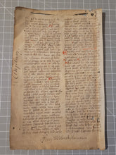 Load image into Gallery viewer, Leaf on the Commentary on the Gospels, Containing the Gospel of Quinquagesima Sunday, 13th Century. Recovered from a Binding. Latin Manuscript on Parchment. 45 Lines of Script