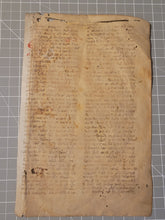 Load image into Gallery viewer, Leaf on the Commentary on the Gospels, Containing the Gospel of Quinquagesima Sunday, 13th Century. Recovered from a Binding. Latin Manuscript on Parchment. 45 Lines of Script