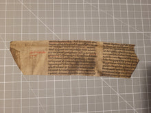 Load image into Gallery viewer, Leaf Fragment from a Glossed Biblical Manuscript, Late 13th Century. Latin Manuscript on Parchment. 12 Lines of Gothic Textura Book Hand