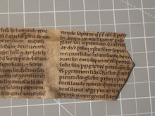 Load image into Gallery viewer, Leaf Fragment from a Glossed Biblical Manuscript, Late 13th Century. Latin Manuscript on Parchment. 12 Lines of Gothic Textura Book Hand