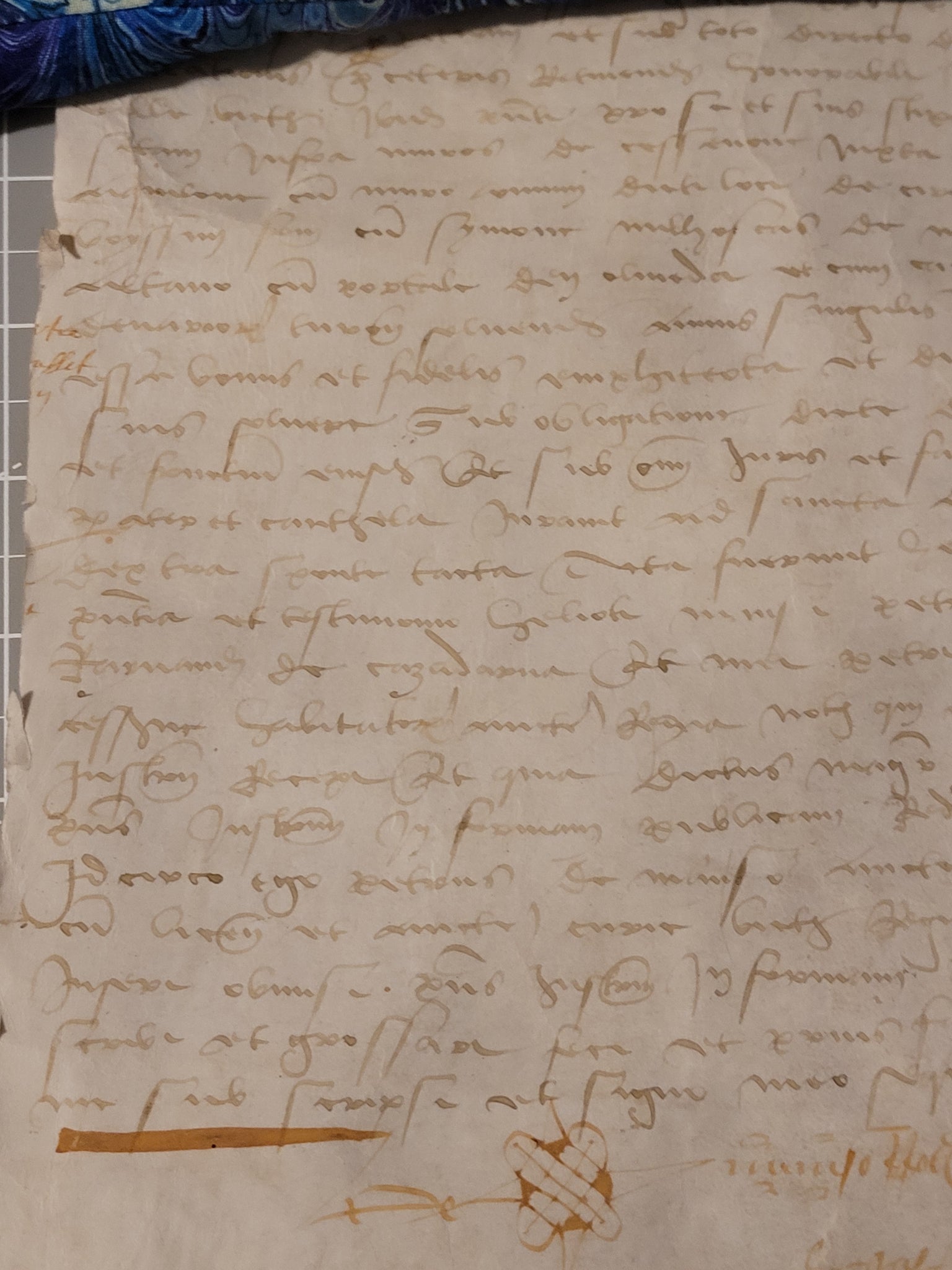Merchant Script Medieval Charter, Recording Rendering of Agreements to Guillaume Tasch ...