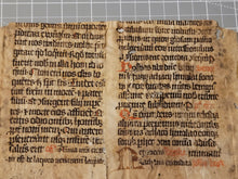 Load image into Gallery viewer, Leaf Fragment from a Latin Missal, Containing the Feast of St Achatius and the Virgil of St John, Germany, 14th Century. Manuscript on Parchment. Recovered from a Binding