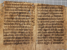 Load image into Gallery viewer, Leaf Fragment from a Latin Missal, Containing the Feast of St Achatius and the Virgil of St John, Germany, 14th Century. Manuscript on Parchment. Recovered from a Binding