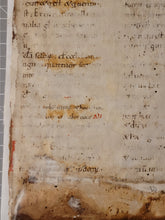 Load image into Gallery viewer, Sacramentary Containing Part of the Holy Mass, First Quarter of the 12th Century. Italian Manuscript on Parchment. Recovered Manuscript Waste Fragment