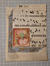 Load image into Gallery viewer, An Exquisitely Hand Painted and Illuminated Initial ‘S’ from a Liturgical Music Manuscript, Late 15th or Early 16th Century. Manuscript Cutting on Vellum