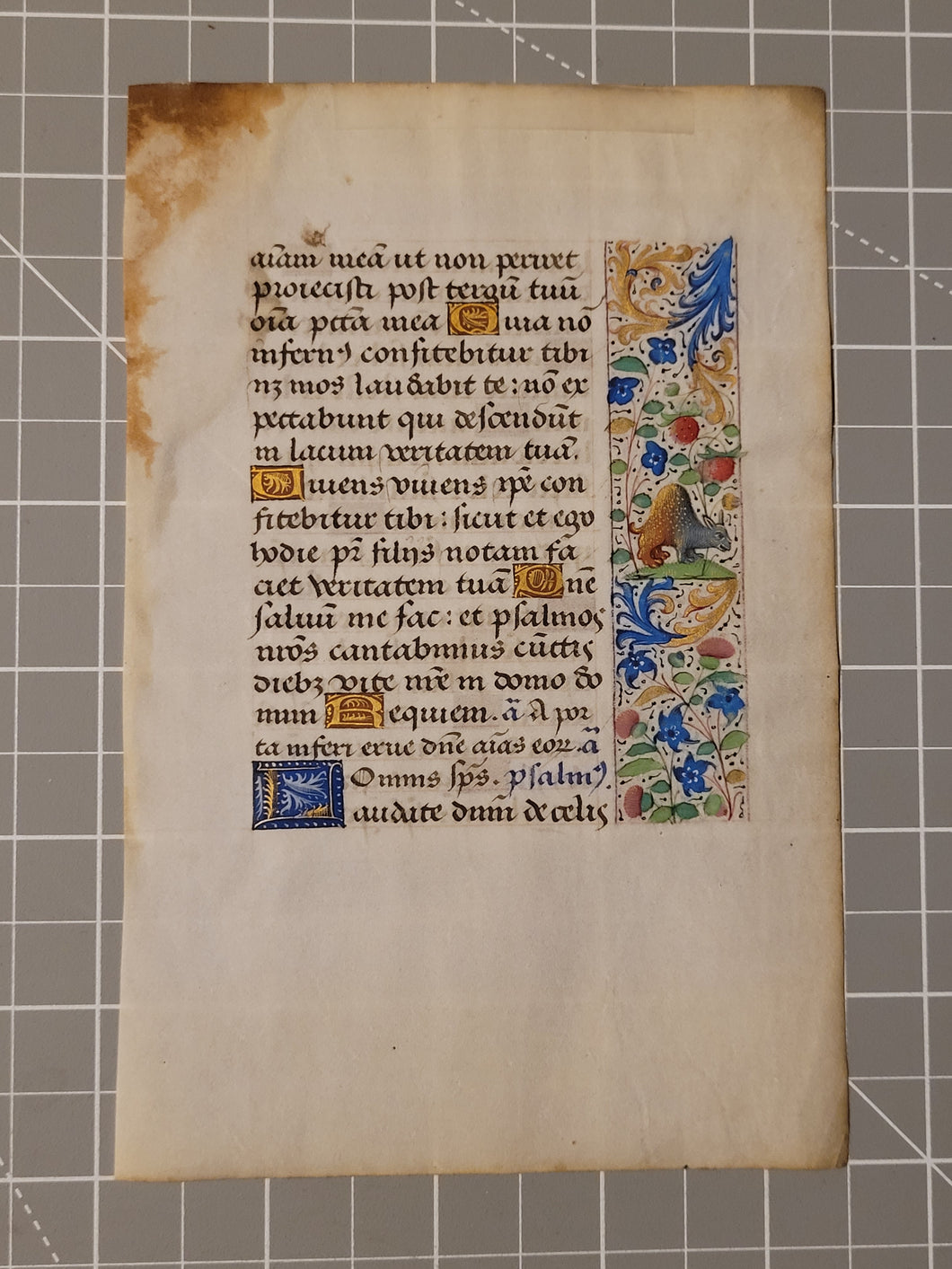 Leaf From an Illuminated Book of Hours, France, Circa 1480. Reserved for Client