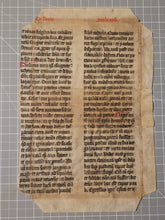 Load image into Gallery viewer, Leaf from Jacobus de Voragine’s Golden Legend, or Legenda Aurea, Late 14th Century. From the Life of Saint Paul the Apostle. Latin Manuscript on Parchment