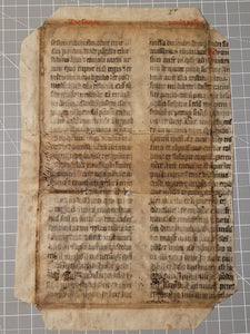 Leaf from Jacobus de Voragine’s Golden Legend, or Legenda Aurea, Late 14th Century. From the Life of Saint Paul the Apostle. Latin Manuscript on Parchment