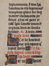 Load image into Gallery viewer, Leaf from an Illuminated Pontifical, Likely France, 15th Century. Illuminated Manuscript on Parchment