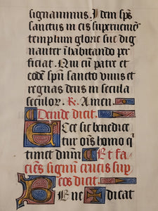 Leaf from an Illuminated Pontifical, Likely France, 15th Century. Illuminated Manuscript on Parchment