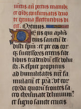 Load image into Gallery viewer, Leaf from an Illuminated Pontifical, Likely France, 15th Century. Illuminated Manuscript on Parchment