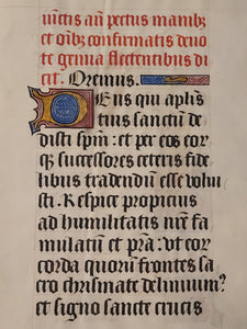 Leaf from an Illuminated Pontifical, Likely France, 15th Century. Illuminated Manuscript on Parchment