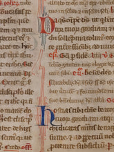 Load image into Gallery viewer, Leaf from a Large Latin Missal, Italy, Circa 1350. Manuscript on Parchment. 14 2 to 3-Line Initials