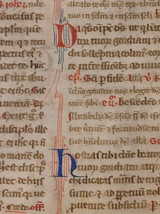 Leaf from a Large Latin Missal, Italy, Circa 1350. Manuscript on Parchment. 14 2 to 3-Line Initials