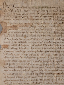 Medieval Charter. Manuscript on Parchment from France, 1292