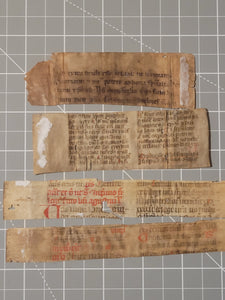 Medieval Binder’s Waste Fragment Study Lot, 12th-14th Century. 11 Pieces