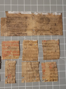 Medieval Binder’s Waste Fragment Study Lot, 12th-14th Century. 11 Pieces