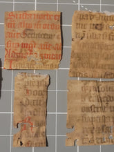 Load image into Gallery viewer, Medieval Binder’s Waste Fragment Study Lot, 12th-14th Century. 11 Pieces