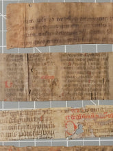 Load image into Gallery viewer, Medieval Binder’s Waste Fragment Study Lot, 12th-14th Century. 11 Pieces