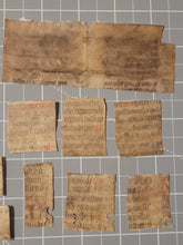 Load image into Gallery viewer, Medieval Binder’s Waste Fragment Study Lot, 12th-14th Century. 11 Pieces