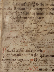 ***RESERVED*** Bifolio Leaf Fragment from a Latin Missal, Germany, Late 11th to Early 12th Century. Manuscript on Parchment. 24 Lines of Carolingian Script. Recovered from a Binding