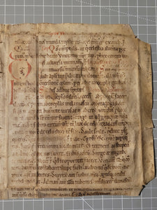 ***RESERVED*** Bifolio Leaf Fragment from a Latin Missal, Germany, Late 11th to Early 12th Century. Manuscript on Parchment. 24 Lines of Carolingian Script. Recovered from a Binding