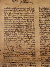 Load image into Gallery viewer, Manuscript Vulgate Bible Leaf, Early 13th Century. Book of Ezekiel. Large Manuscript on Parchment. 59 Line of Early Gothic Script. Recovered from a Binding