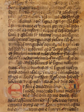 Load image into Gallery viewer, Manuscript Vulgate Bible Leaf, Early 13th Century. Book of Ezekiel. Large Manuscript on Parchment. 59 Line of Early Gothic Script. Recovered from a Binding