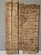 Load image into Gallery viewer, Bifolio Leaf Fragment from a Latin Missal, Germany, 15th Century. Manuscript on Parchment. 30 Lines of Gothic Script and Musical Notation. Recovered from a Binding