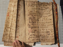 Load image into Gallery viewer, Bifolio Leaf Fragment from a Latin Missal, Germany, 15th Century. Manuscript on Parchment. 30 Lines of Gothic Script and Musical Notation. Recovered from a Binding