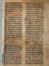 Load image into Gallery viewer, Leaf from a Latin Breviary or Missal, Germany, 14th Century. Recovered from a Binding. Manuscript on Parchment. 30 Lines of Gothic Script, and Ornate Initials