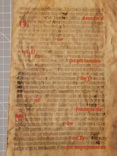 Load image into Gallery viewer, Leaf from a Liturgical Manuscript, 15th Century. Manuscript on Parchment