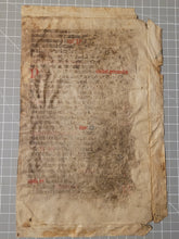 Load image into Gallery viewer, Leaf from a Latin Missal, Germany, 14th Century. Manuscript on Parchment. 33 Lines of Gothic Script, and Red and Blue Initials. Recovered from a Binding