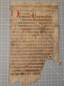 Leaf Fragment from a Latin Missal, Germany, 15th Century. Manuscript on Parchment. 21 Lines of Gothic Script