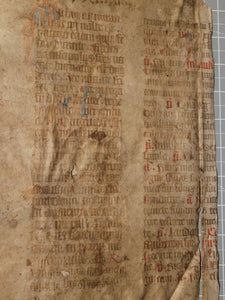 Two Leaf Bifolio from a Latin Missal, Germany, Early to Mid 15th Century. Manuscript on Parchment. 25 Lines of Gothic Script, 4 Large Initials. Recovered from a Binding