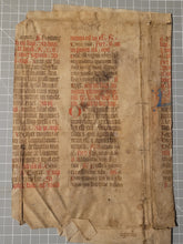 Load image into Gallery viewer, Two Leaf Bifolio from a Latin Missal, Germany, Early to Mid 15th Century. Manuscript on Parchment. 25 Lines of Gothic Script, 4 Large Initials. Recovered from a Binding