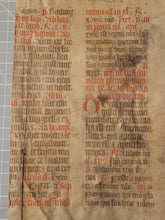 Load image into Gallery viewer, Two Leaf Bifolio from a Latin Missal, Germany, Early to Mid 15th Century. Manuscript on Parchment. 25 Lines of Gothic Script, 4 Large Initials. Recovered from a Binding