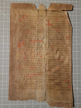 Load image into Gallery viewer, Leaf from a Latin Missal, Germany, 14th Century. Manuscript on Parchment. 33 Lines of Gothic Script, and Three Large Initials. Recovered from a Binding