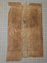 Load image into Gallery viewer, Leaf from a Latin Missal, Germany, 14th Century. Manuscript on Parchment. 33 Lines of Gothic Script, and Three Large Initials. Recovered from a Binding