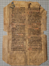 Load image into Gallery viewer, Leaf from a Latin Missal, Germany, 15th Century. 29 Lines of Gothic Script. Manuscript on Parchment. Recovered from a Binding