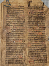 Load image into Gallery viewer, Leaf from a Latin Missal, Germany, 15th Century. 29 Lines of Gothic Script. Manuscript on Parchment. Recovered from a Binding