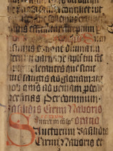 Load image into Gallery viewer, Leaf from a Latin Missal, Germany, 15th Century. 29 Lines of Gothic Script. Manuscript on Parchment. Recovered from a Binding