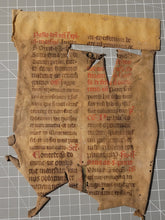 Load image into Gallery viewer, Leaf from A Latin Missal, Germany, 14th Century. Manuscript on Parchment. 19 Lines of Gothic Script and Musical Notation. Recovered from a Binding