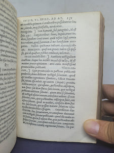 In Epistolas Ciceronis ad Atticum, Pauli Manutii commentaries; Bound With; Pauli Manutii Commentarius In epistolas M. Tullii Ciceronis ad M. Iunium Brutum &amp; ad Q. Ciceronem fratrem, 1553/1557