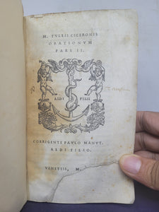 M. Tullii Ciceronis Orationum, 1550. Volume 2 of 3