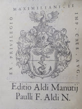 Load image into Gallery viewer, Epitome Orthographiae Aldi Manvtii Pavlli F. Aldi N: Ex Libris antiquis, Grammaticis, Etymologia, Graeca consuetudine, Nummis ueteribus, Tabulis aereis, Lapidibus; Reliqua VI.pagella indicabit, 1575