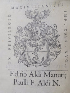 Epitome Orthographiae Aldi Manvtii Pavlli F. Aldi N: Ex Libris antiquis, Grammaticis, Etymologia, Graeca consuetudine, Nummis ueteribus, Tabulis aereis, Lapidibus; Reliqua VI.pagella indicabit, 1575