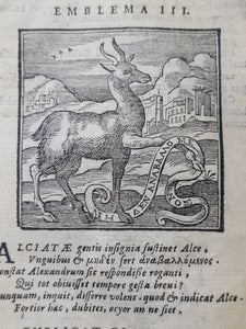 Emblemata V. Cl. Andreae Alciati: cu[m] imaginibus plerisque restitutis ad mentem auctoris, 1618