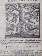 Load image into Gallery viewer, Emblemata V. Cl. Andreae Alciati: cu[m] imaginibus plerisque restitutis ad mentem auctoris, 1618