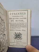 Load image into Gallery viewer, Etrennes Interessantes des Quatre Parties du Monde, 1814. Finely Bound Miniature Almanac